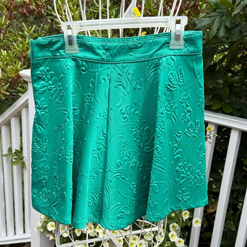DO+BE Embossed Teal Mini Skirt